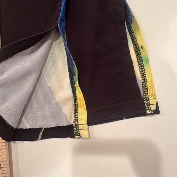 Valentina Top Artsy Rhinestone Colorful Festival Stretch Sz L Mature 3/4 Sleeve - Picture 9 of 9